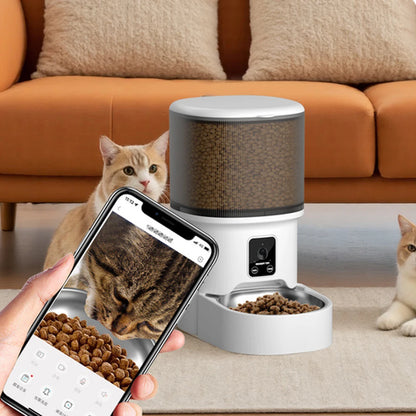 4L WIFI Button Automatic Cat Feeder Intelligent Cat and Dog Pet Feeder
