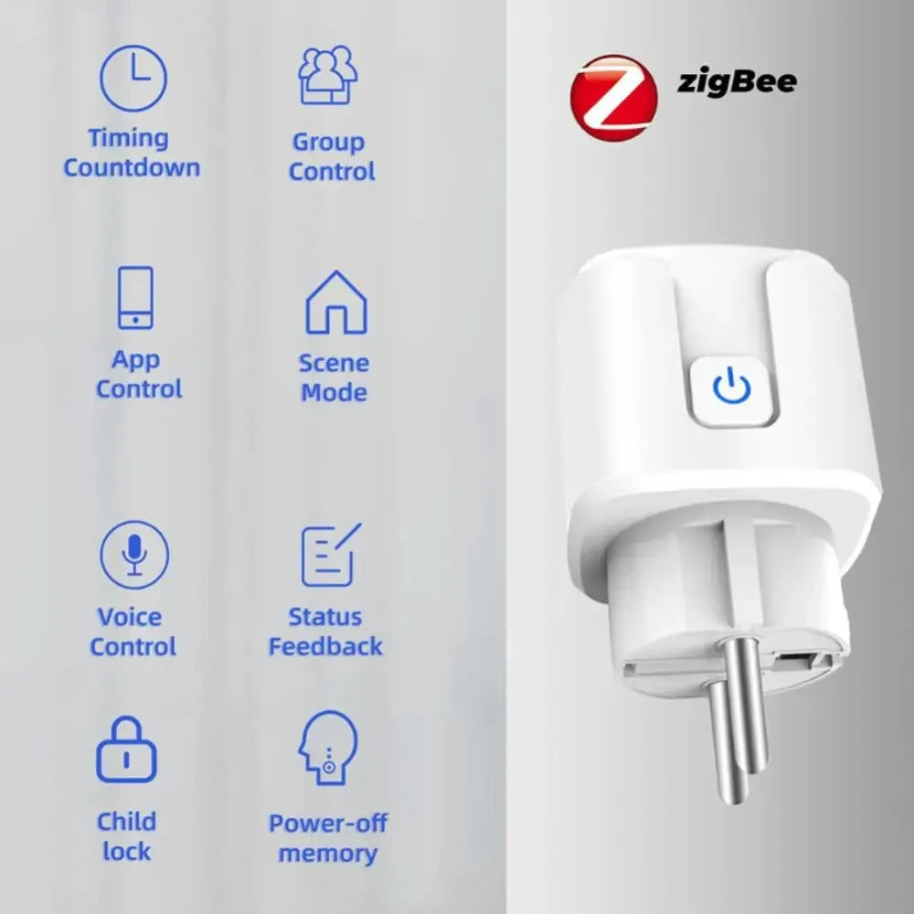 Tuya Smart Plug Zigbee EU 16A/20A Smart Socket With Power Monitor