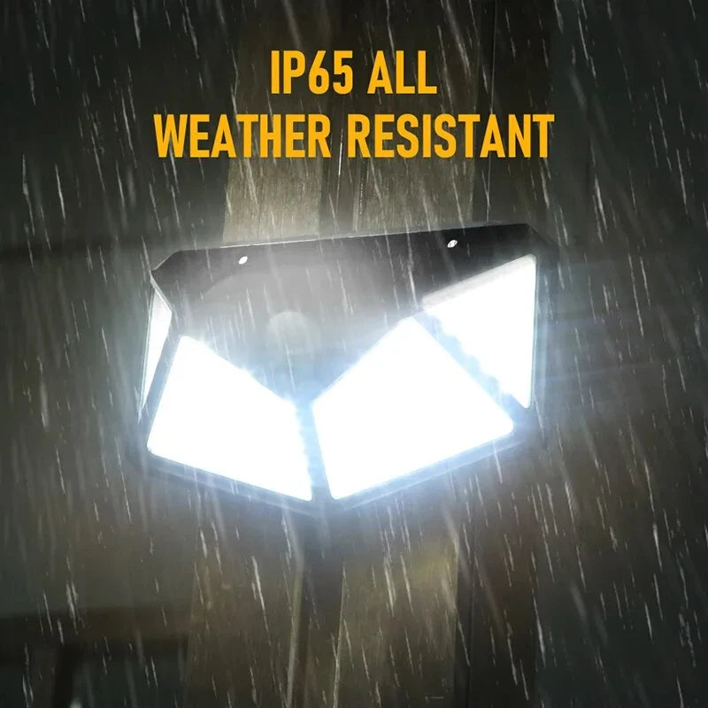 100 LED Outdoor Solar Wall Lamp Waterproof Garden Solar Lights