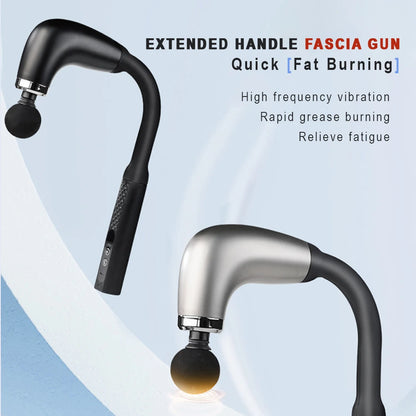 Fascia Gun with Extended Handle and Elbow for Self-assist Massage of