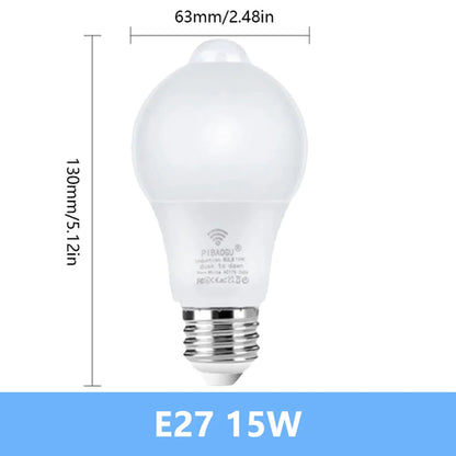 Motion Sensor LED Light 220V 110V E27 B22 12W 15W 18W LED Lamp Auto