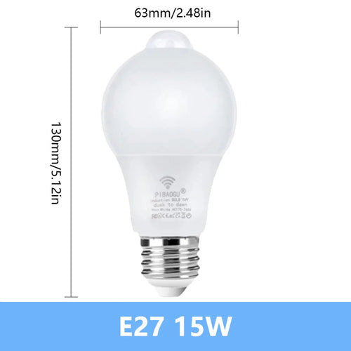 Motion Sensor LED Light 220V 110V E27 B22 12W 15W 18W LED Lamp Auto
