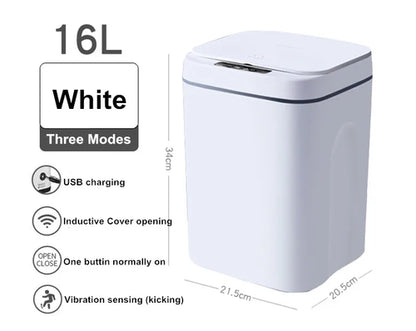 16L Automatic Sensor Trash Can Electric Touchless Smart Bin Kitchen