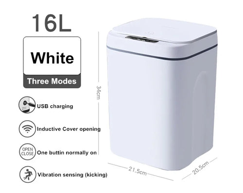 16L Automatic Sensor Trash Can Electric Touchless Smart Bin Kitchen