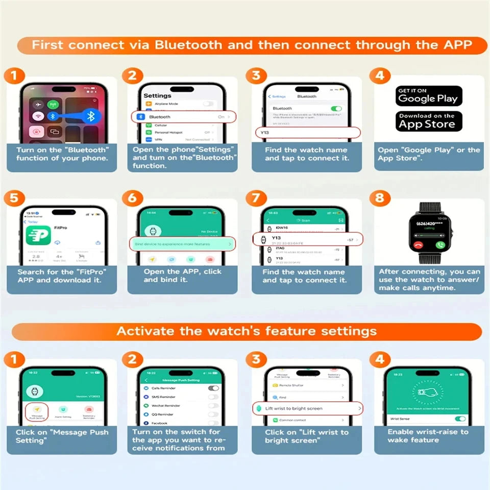 For Xiaomi SmartWatch Android Phone 1.44" Color Screen Full Touch