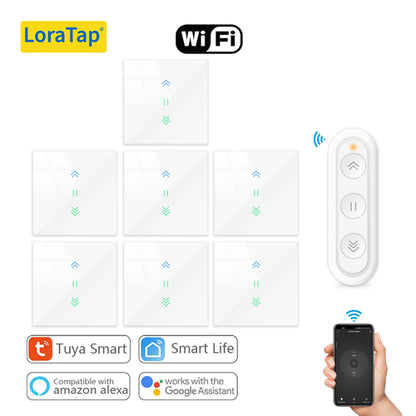 LoraTap Curtain Roller Shutter WiFi Blinds Switch Backlight Tubular