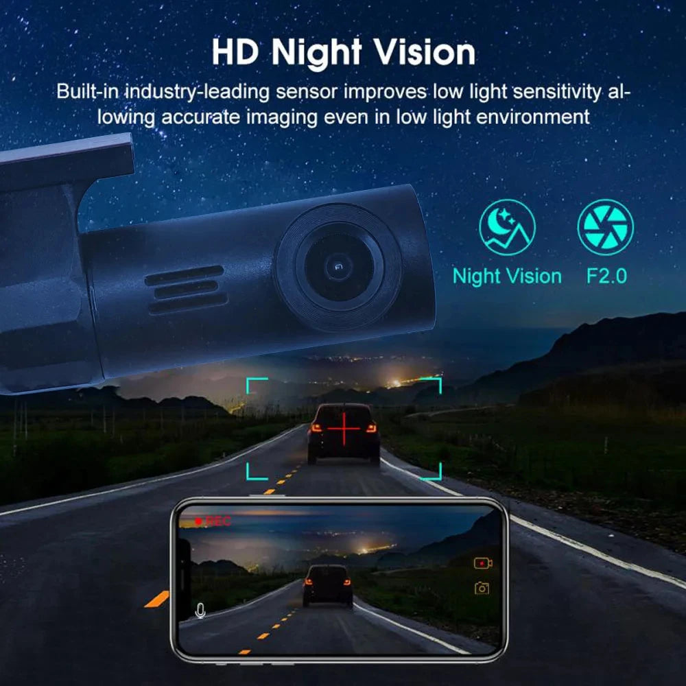 HD USB power logger APP control smart car Wifi DVR Dash camera night