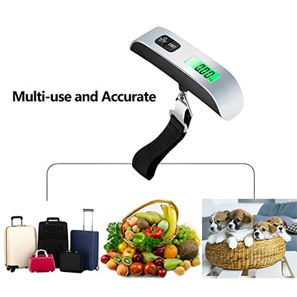 50kg/110lb Portable Electronic Hand Luggage Scale LCD Digital Display