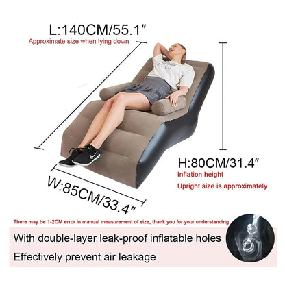 Folding Lazy Sofa,Inflatable Lounge Chair Thickened Durable