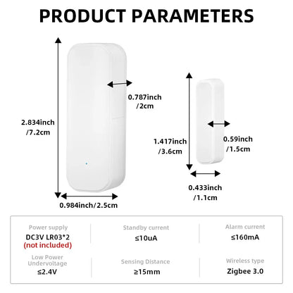 Tuya Zigbee Door Sensor and Smart Life Window Magnetic Sensor Detector