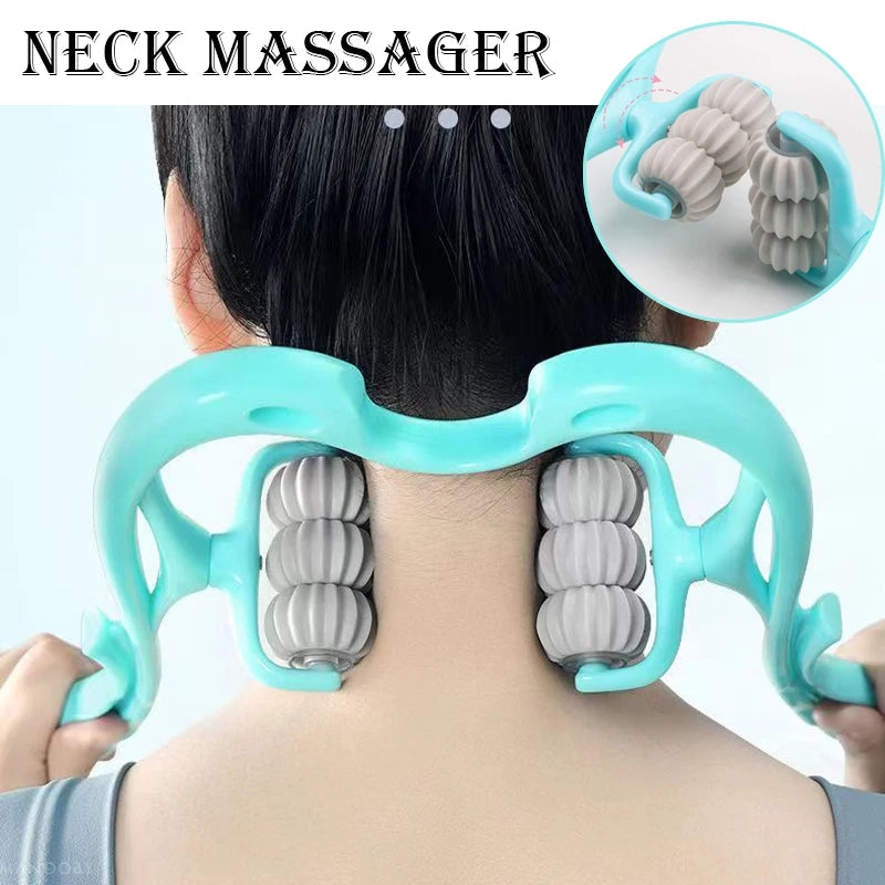 Cervical Massager Clip Neck Massage Artifact Six Wheel Neck Kneading
