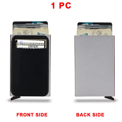 Rfid Smart Credit Card Holder Wallets Metal Slim Pop Up Minimalist Men