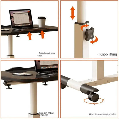 Foldable Standing Desk with Wheels 27.2-35.4" Height Adjustable Mobile
