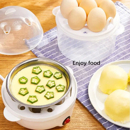 220V EU Multifunctional Electric Egg Boiler Double Layers Egg Cooker