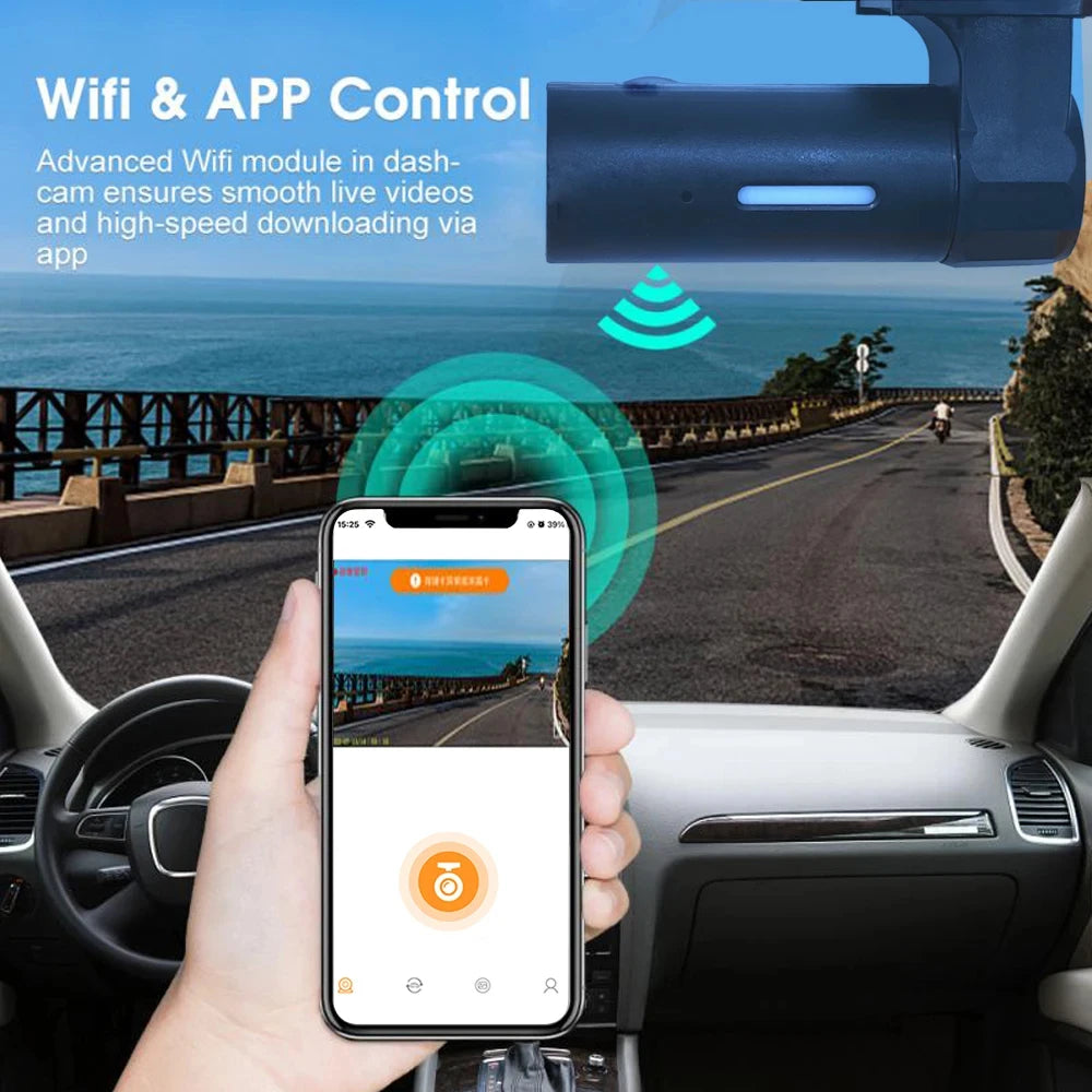 HD USB power logger APP control smart car Wifi DVR Dash camera night