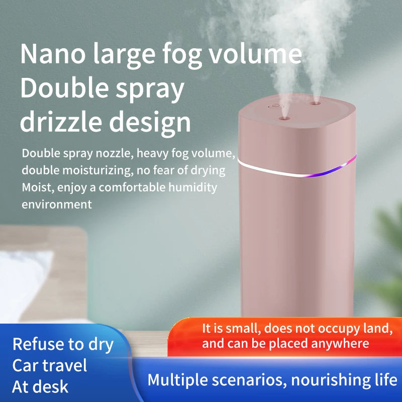Creative Dual Nozzle Humidifier Desktop Home Bedroom Car Aromatherapy