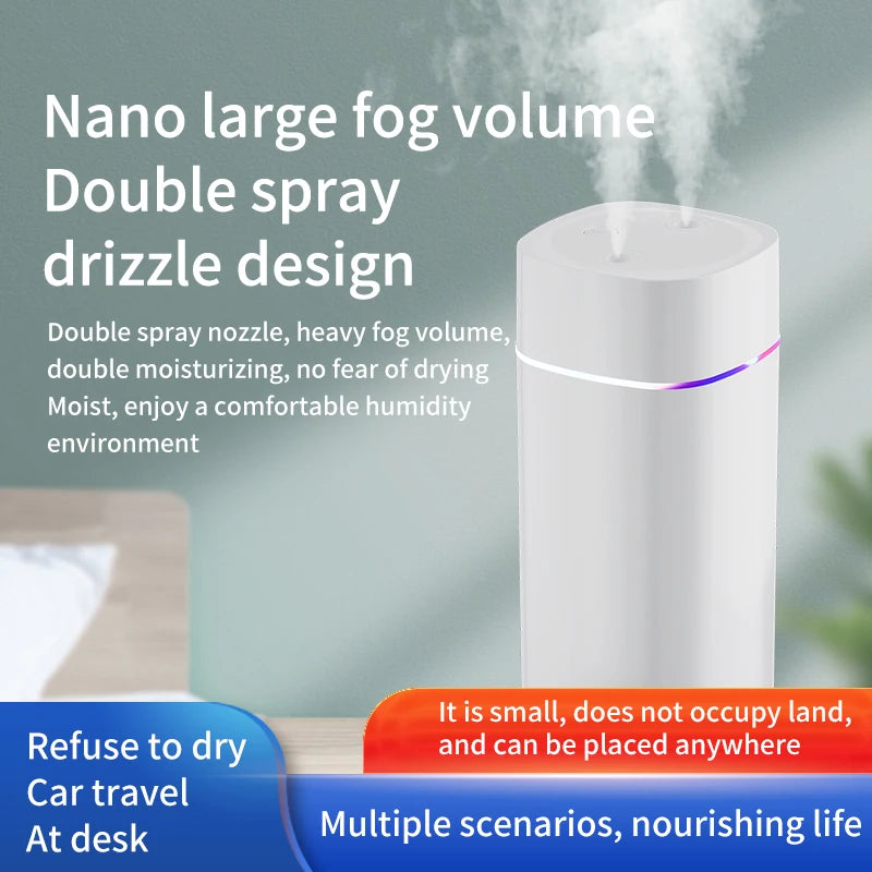 Creative Dual Nozzle Humidifier Desktop Home Bedroom Car Aromatherapy