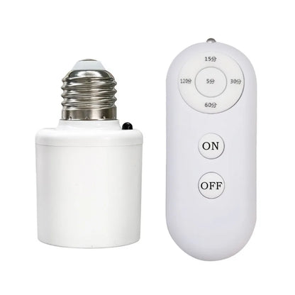 E27 60W Wireless Remote Control Smart Timer Switch Lamp Holder 110V