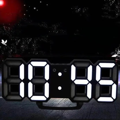 3D Mini Clock LED Digital Wall Clock Desk Clock Electronic Alarm Clock