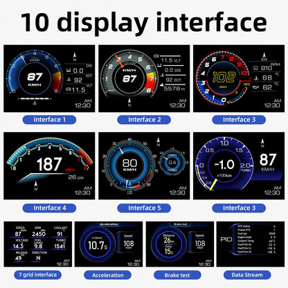Car HUD Head-Up Display P6, OBD+GPS Smart Instrument Panel,