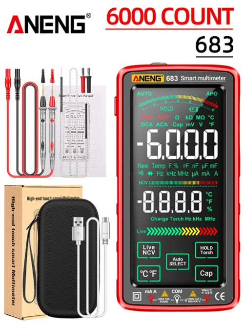 ANENG 683 Smart Multimeter High-end Touch 6000 Counts Multimetro Test