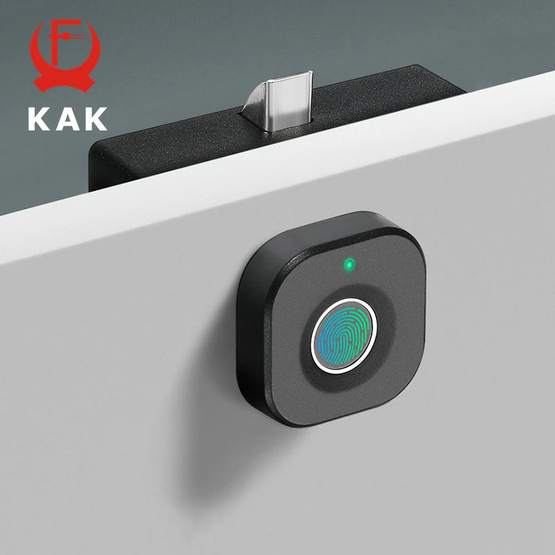 KAK Biometric Fingerprint Lock Black Keyless Cabinet Lock Smart Drawer