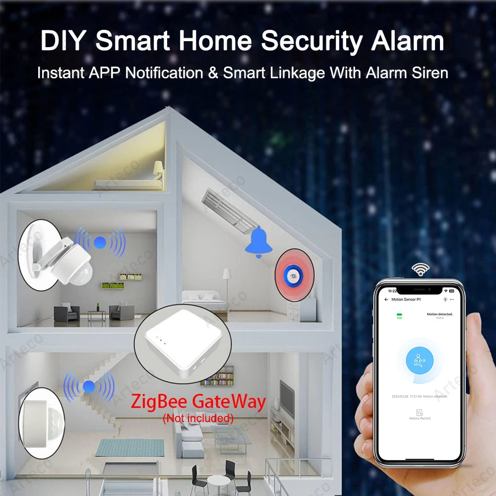 Zigbee 3.0 Smart Pir Motion Sensor Movement Human Body Infrared