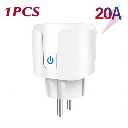 Tuya 16A 20A EU Smart Socket WiFi Smart Plug With Power Monitoring