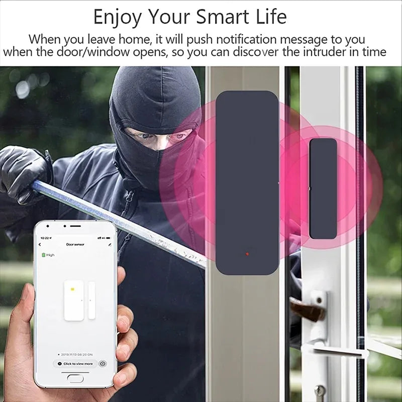 Tuya Zigbee Wifi Door Sensor Window Entry Sensor Security Burglar