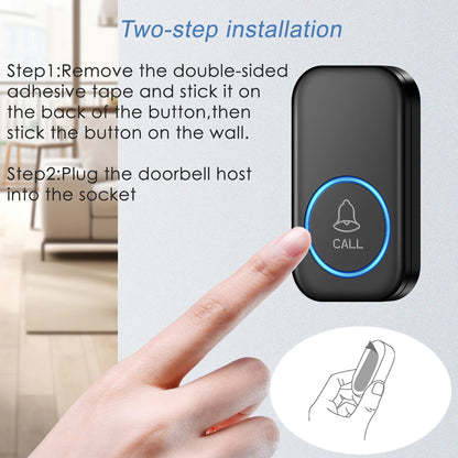 Wireless Doorbell Intelligent Welcome Door Bell 300M/984 FT Remote 60