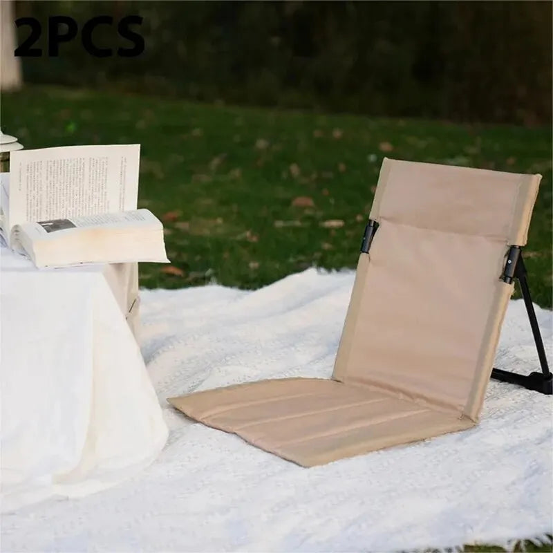 Foldable Camping Chair Outdoor Garden Park Single Lazy Chair Backrest