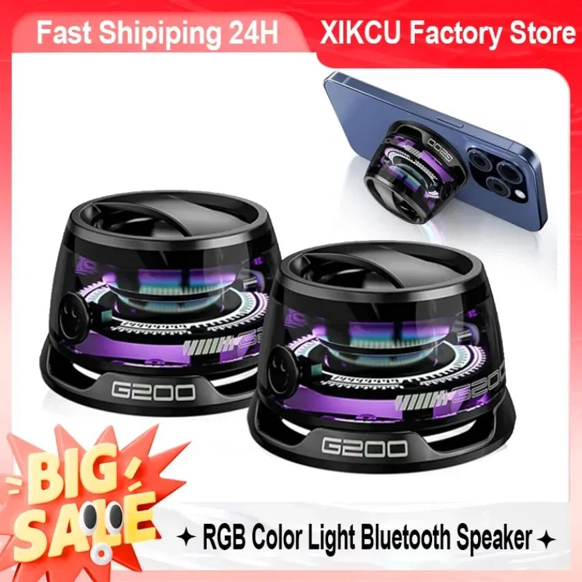 XIKCU Portable Bluetooth Speaker G200 RGB Lighting Magnetic Speaker