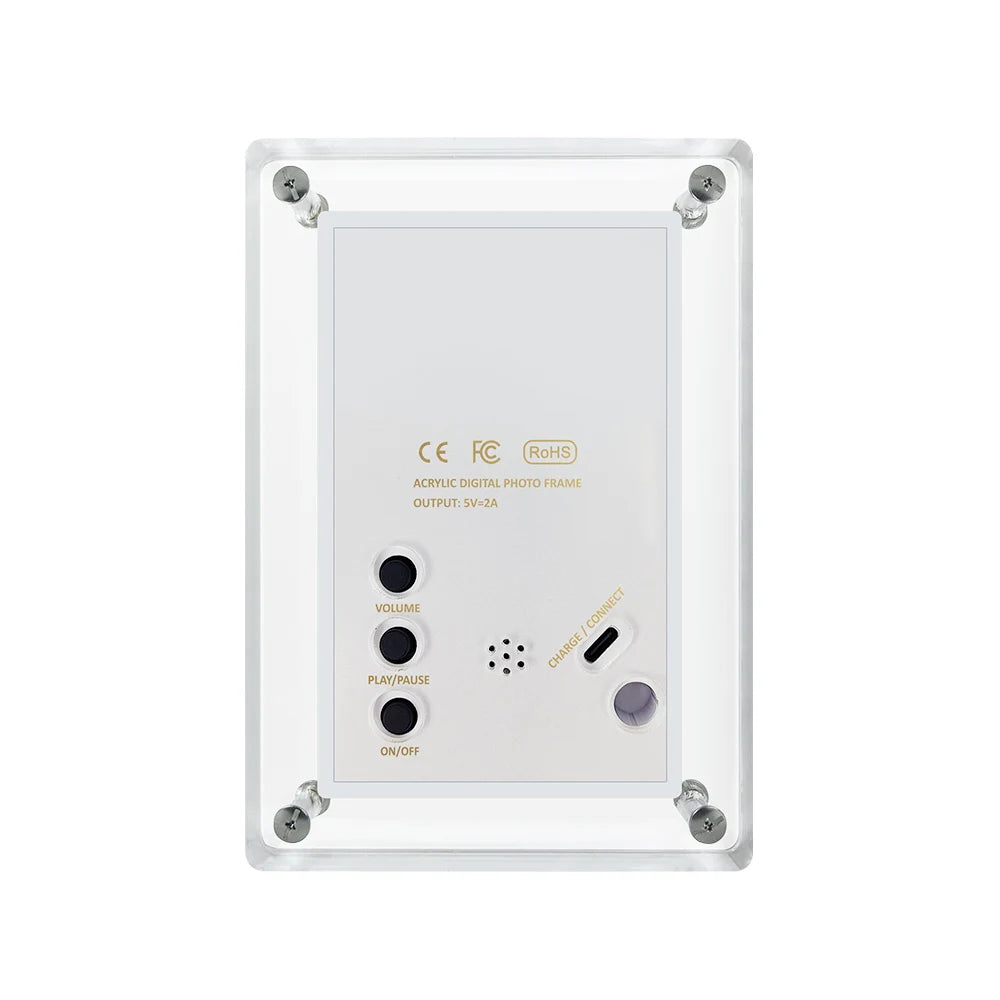 Acrylic Digital Photo Frame 5 Inch 1200mAh Vertical Display IPS Screen