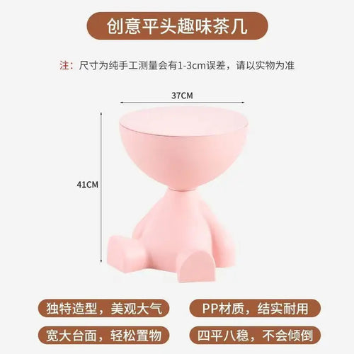 Light Luxury Cartoon Sofa Edge Table Creative Flat Head Coffee Table