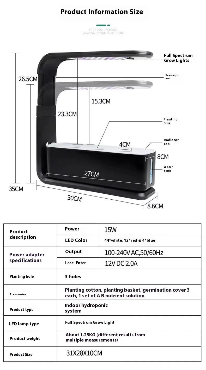 Smart Home Hydroponic LED Plant Growth Light