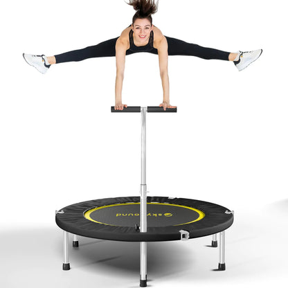 SkyBound Mini Trampoline Fitness Trampoline Fitness Rebounder with Adjustable T-Bar Handle - Exercise Trampoline for Adult - Fitness Trampoline for Workout Trainer