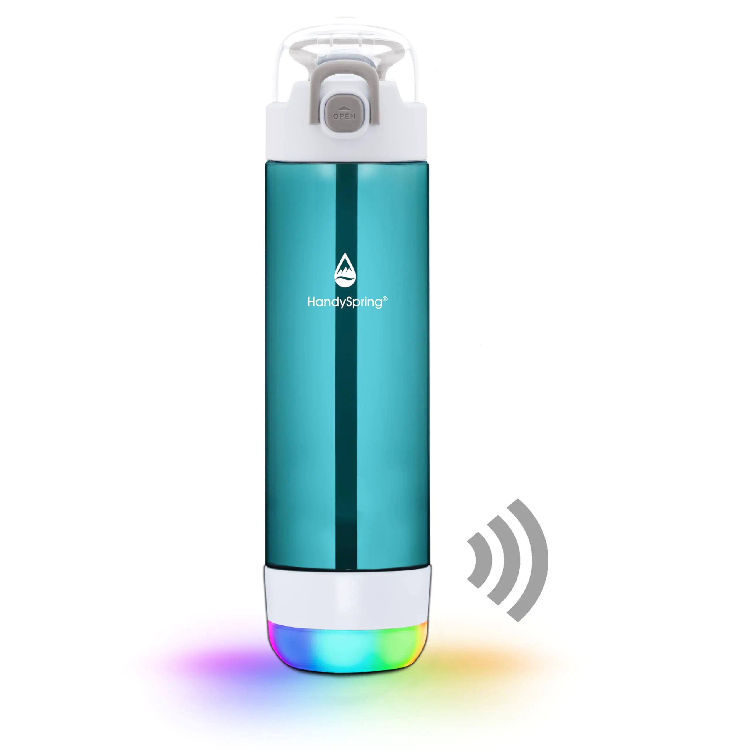 HANDYSPRING - Smart Water Bottle with Reminder To Drink Water Lights And Sound Water Intake Tracker Rechargeable Tritan Plastic w/Straw Gifts For Women Men Mom Dad Her Him 26 Oz (GREEN)