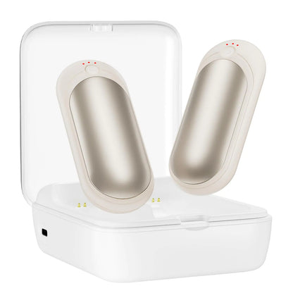 AI Hand Warmers Rechargeable 2 Pack with Charging Case 14000mAh Electric Hand Warmers AI Smart Chips Safe Heat Gifts for Christmas Outdoor Golf Hunting Camping Accessories - Champagne