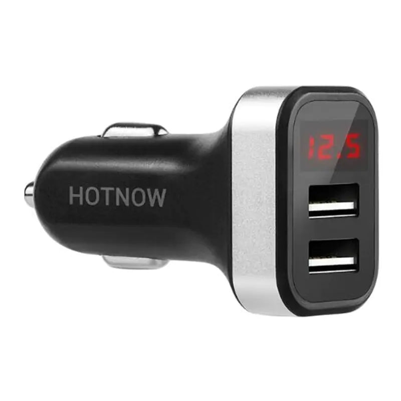Car Charger with Smart Display and Dual USB Ports