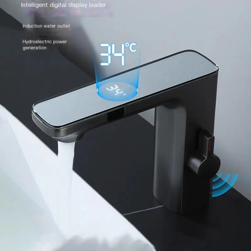 Smart Sensor Faucet with Digital Display for Bathroom